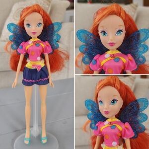 Rainbow Winx Club City Girl Bloom Fairy Doll Butterfly Italian Version Red Hair